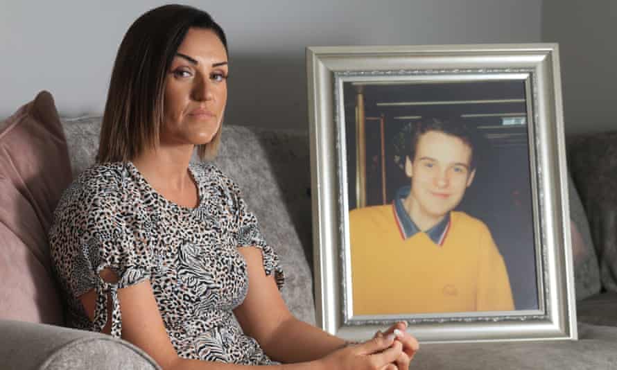 Claire Monteith with a picture of her brother Alan, who was killed in the bombing